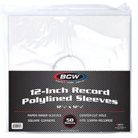 Vinyl Accessories / 12 Inch Paper Record Sleeves - Polylined With Hole - Square Corners-White (50Ct) - New LP